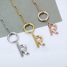 Load image into Gallery viewer, Toggle Clasp Initial Letter Necklace
