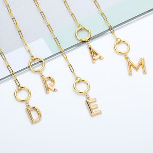 Toggle Clasp Initial Letter Necklace