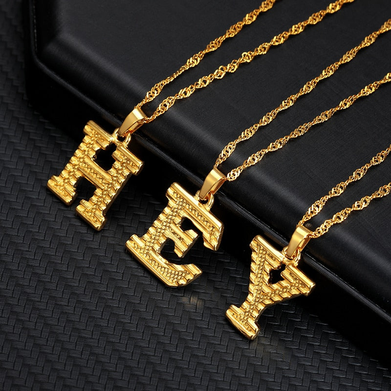 Hammered Initial Necklace