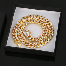 Load image into Gallery viewer, Icy Cuban Link Bracelet(13mm) in Yellow Gold
