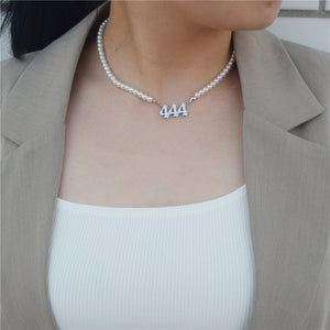 Angel Number Pearl Choker