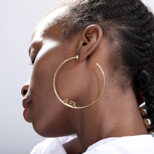 Load image into Gallery viewer, Personalised 18K Gold Plated Simple Name Hoops (Bottom)
