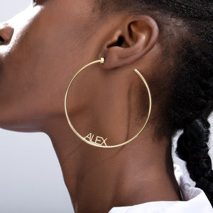 Personalised 18K Gold Plated Simple Name Hoops (Bottom)