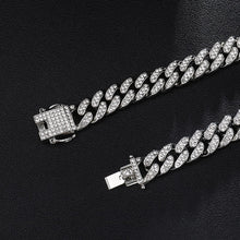 Load image into Gallery viewer, Icy Cuban Link Necklace (13mm) in White Gold
