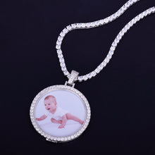 Load image into Gallery viewer, Icy Circle Photo Medallion Necklace
