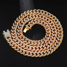 Load image into Gallery viewer, Icy Cuban Link Necklace (13mm) in Yellow Gold
