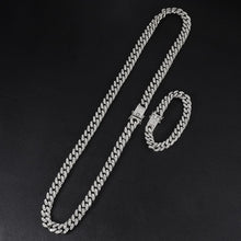 Load image into Gallery viewer, Icy Cuban Link Bracelet (13mm) in White Gold
