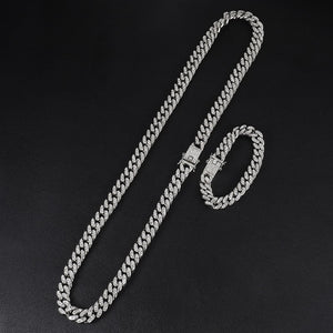 Icy Cuban Link Bracelet (13mm) in White Gold