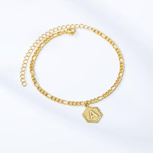 Load image into Gallery viewer, Hexagon Initial Pendant Anklet
