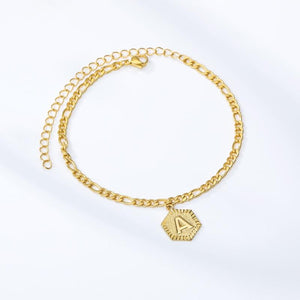 Hexagon Initial Pendant Anklet