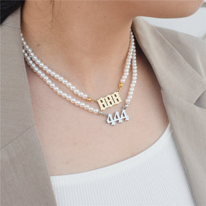 Angel Number Pearl Choker