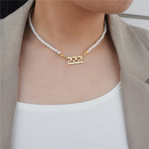 Angel Number Pearl Choker