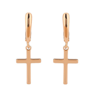 Infinity Hoop Cross Earrings