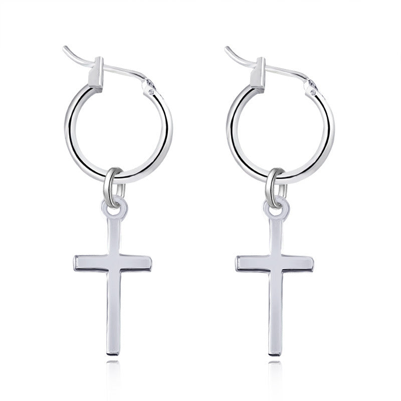 Drop Cross Earring