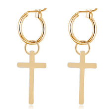 Load image into Gallery viewer, Drop Cross Earring
