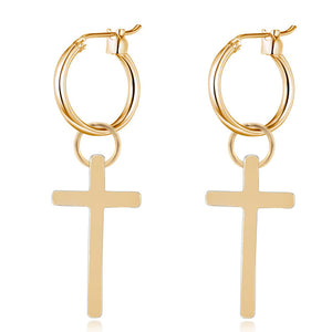 Drop Cross Earring