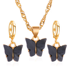 Load image into Gallery viewer, Minimal Butterfly Necklace &amp; Earrings Set
