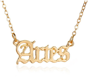 Old English Zodiac Necklace