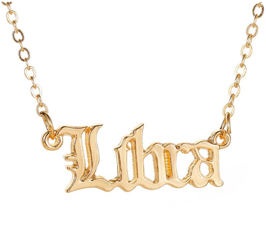Old English Zodiac Necklace