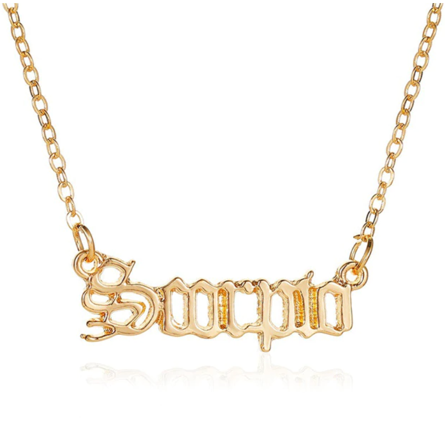 Old English Zodiac Necklace