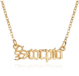 Old English Zodiac Necklace