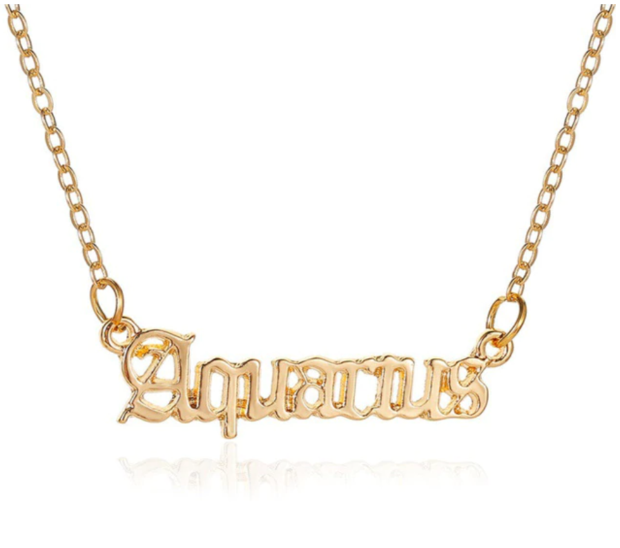 Old English Zodiac Necklace