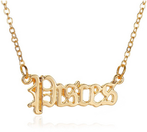 Old English Zodiac Necklace