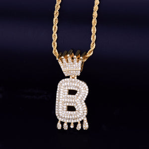 Icy Crown Initial Necklace