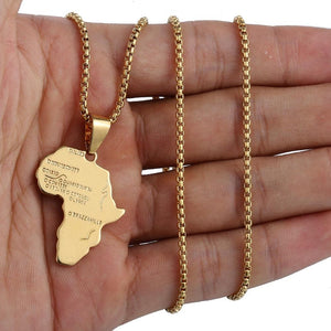 14K GOLD PLATED Africa Map Necklace