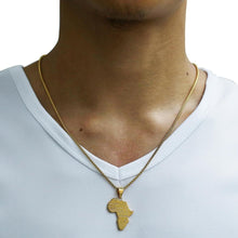 Load image into Gallery viewer, 14K GOLD PLATED Africa Map Necklace
