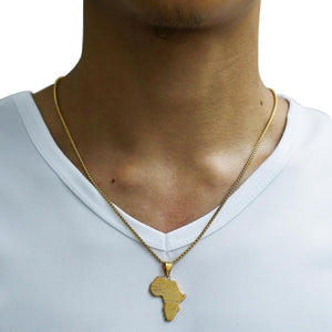 14K GOLD PLATED Africa Map Necklace