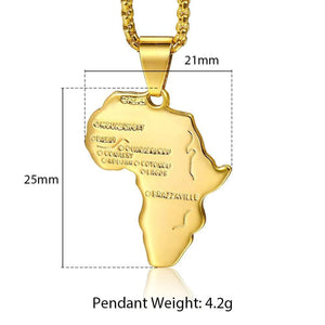 14K GOLD PLATED Africa Map Necklace