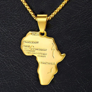 14K GOLD PLATED Africa Map Necklace